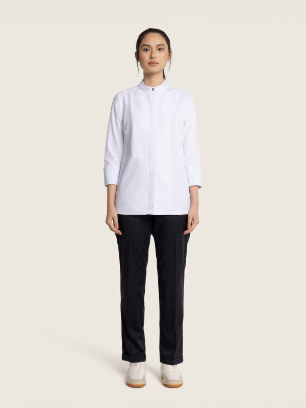 long sleeve chefs jacket women, ROHU M white