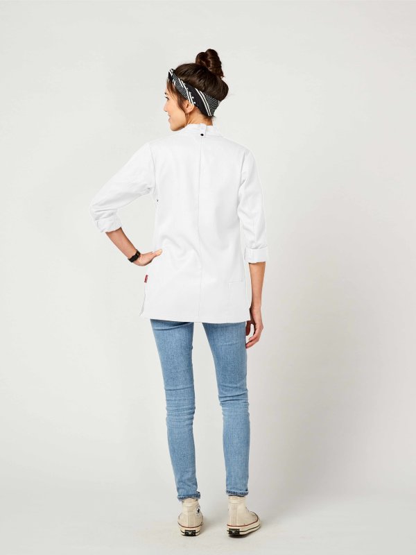 CO long sleeve chefs jacket women, ROHU M white