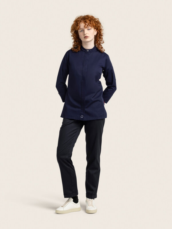 long sleeve chefs jacket women, ROHU M navy