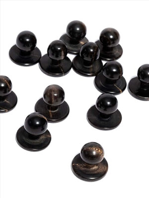 Kugelknopf aus Wasserbüffelhorn, black
