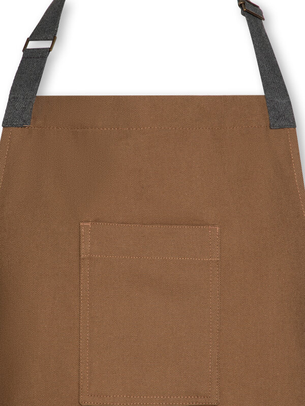 Bib apron long TERRA, brown