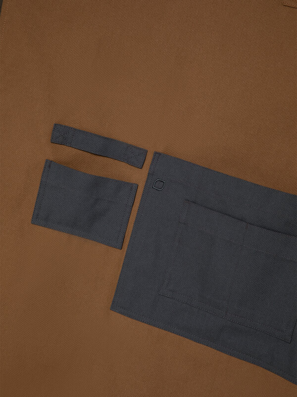 Bib apron long TERRA, brown