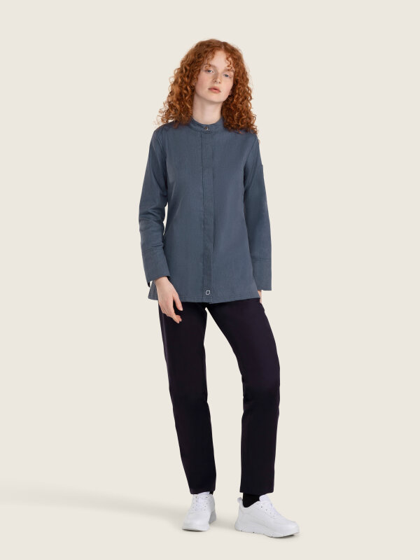Kochjacke langarm Damen ROHU denim look L