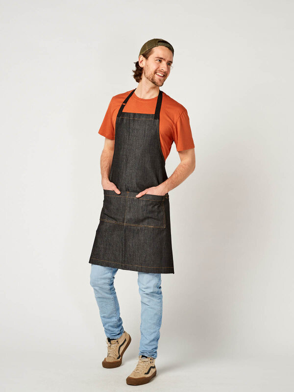 long denim bib apron, KOPENHAGEN