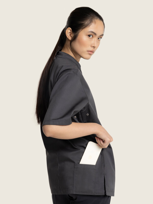 Kochjacke kurzarm OYSTER, anthracite L