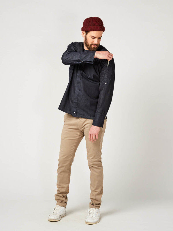 denim long sleeve chefs jacket MILANO