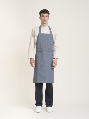Circular Bib Apron STOCKHOLM, undyed denim