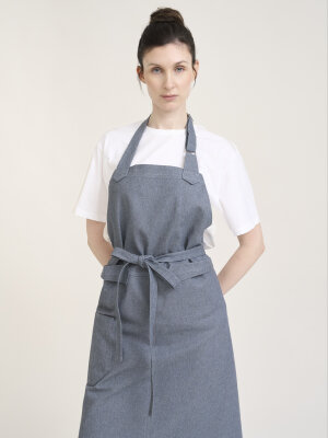 Circular Bib Apron STOCKHOLM, undyed denim