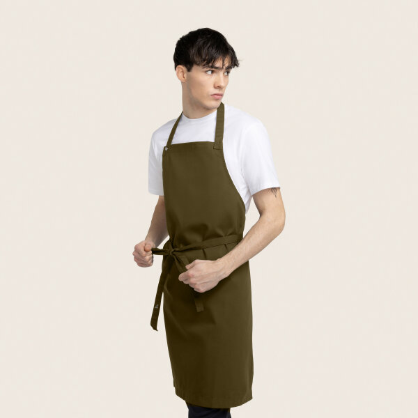 Long bib apron OSCAR, olive