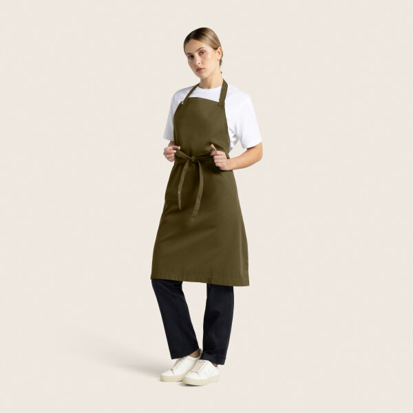 Long bib apron OSCAR, olive