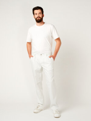 work trousers unisex, SAPORO, white