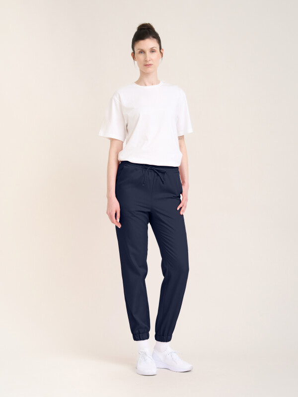 Pull-on Trousers Women SAKURA, midnight blue M