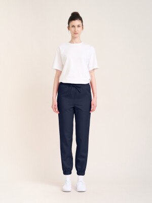 Pull-on Trousers Women SAKURA, midnight blue M