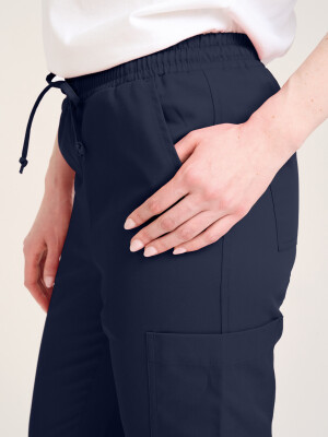 Pull-on Trousers Women SAKURA, midnight blue M