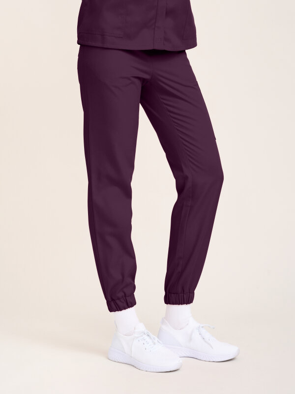 Pull-on Trousers Women SAKURA, aubergine M