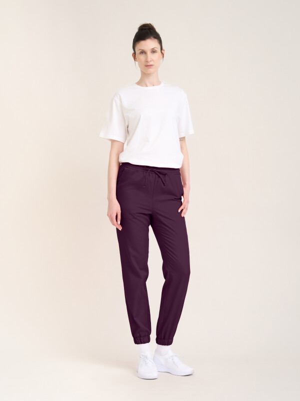 Pull-on Trousers Women SAKURA, aubergine M