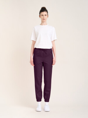 Pull-on Trousers Women SAKURA, aubergine M