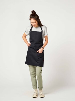 short bib apron, TUNA, black