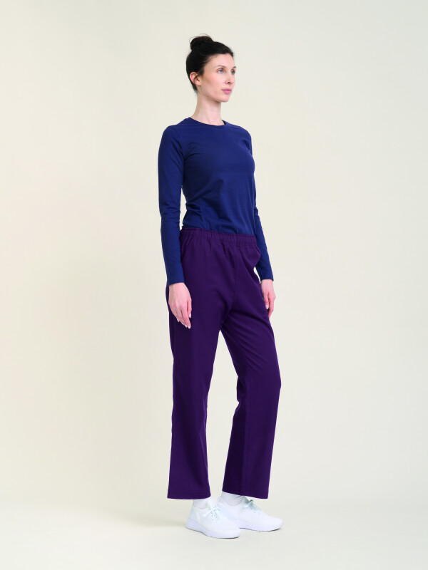 Pull-on Trousers Unisex SENDAI, aubergine M