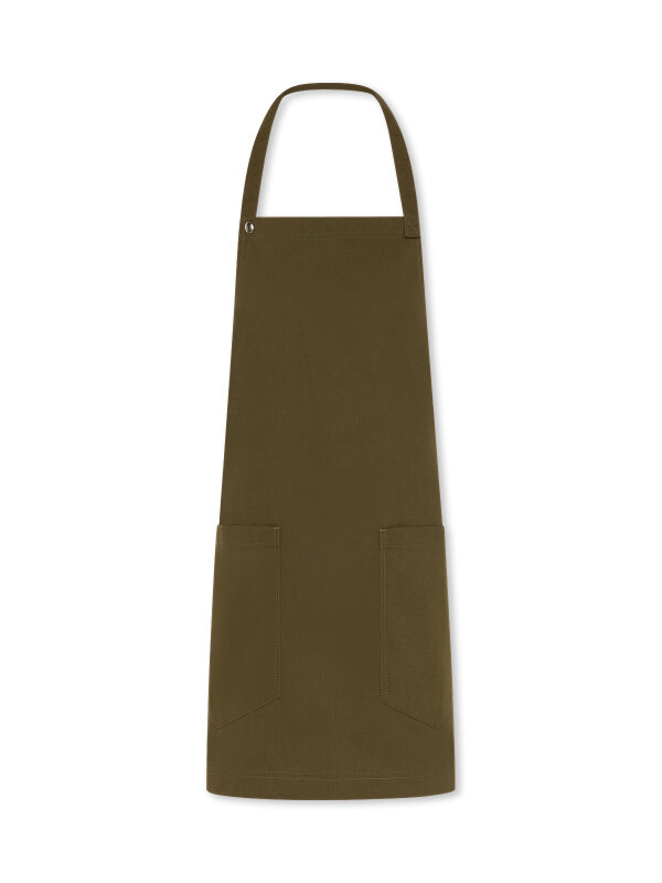 short bib apron, TUNA, olive