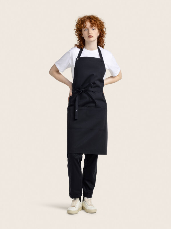 long bib apron, PIKE, black