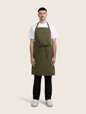 long bib apron, PIKE, olive