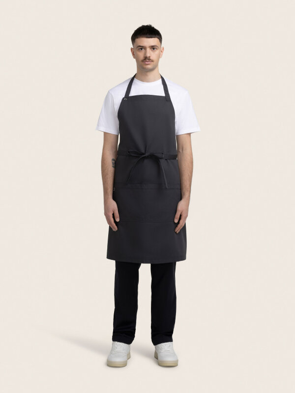 long bib apron, PIKE, anthracite