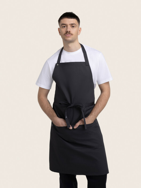 long bib apron, PIKE, anthracite