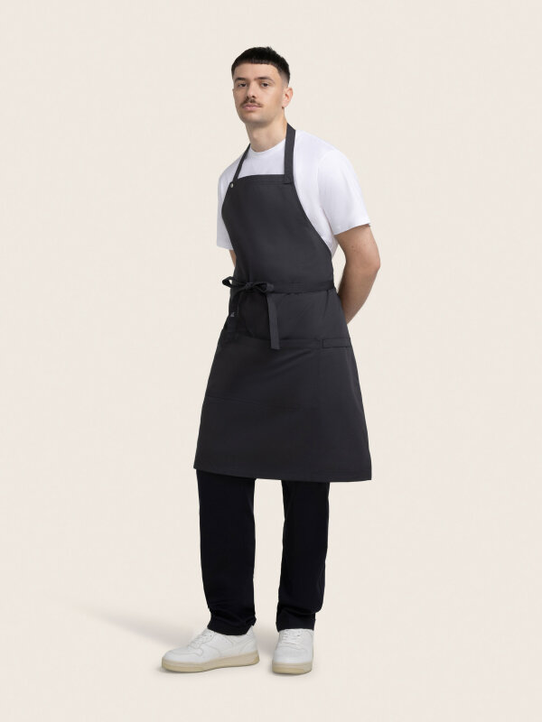 long bib apron, PIKE, anthracite