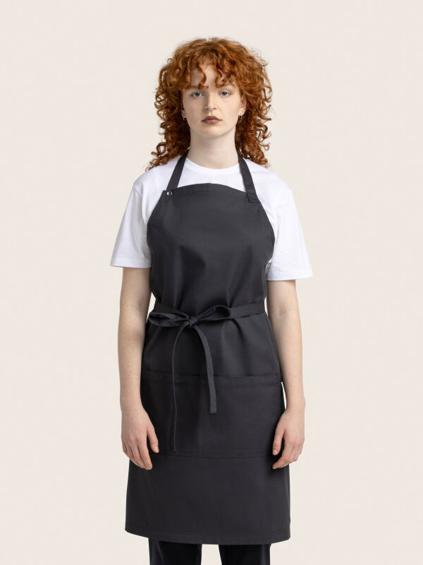 long bib apron, PIKE, anthracite