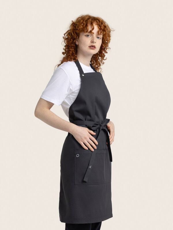 long bib apron, PIKE, anthracite