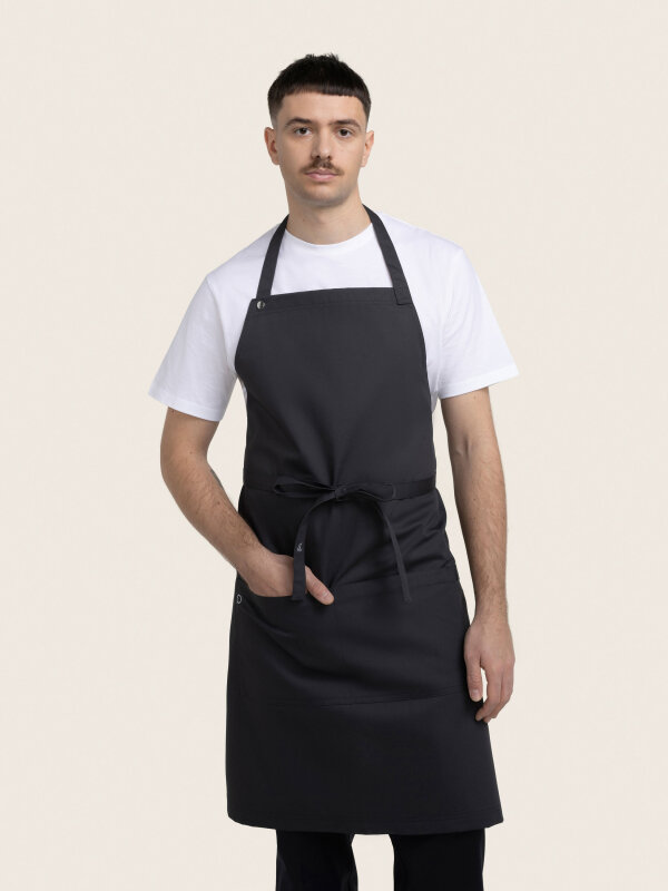 long bib apron, PIKE, anthracite