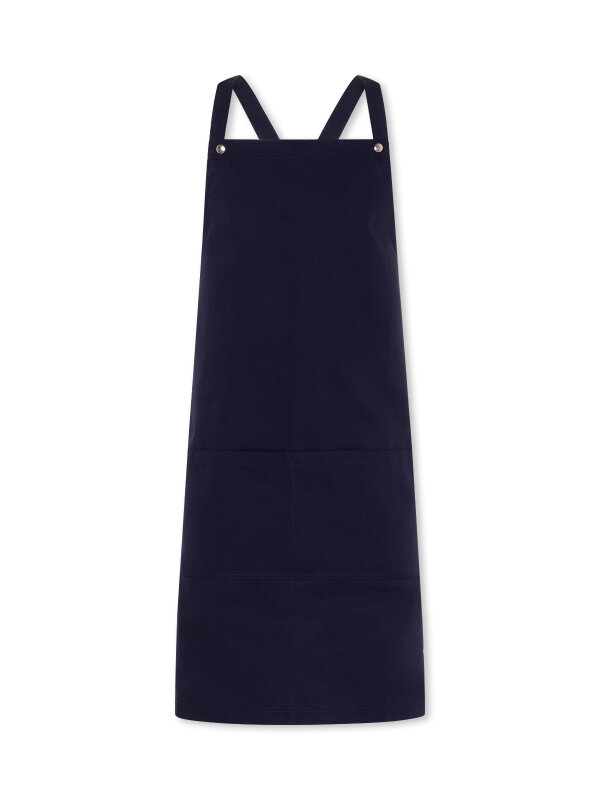 back binding bib apron, WALU, navy