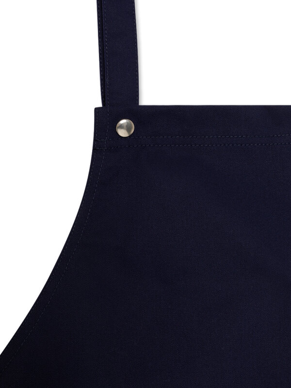 back binding bib apron, WALU, navy