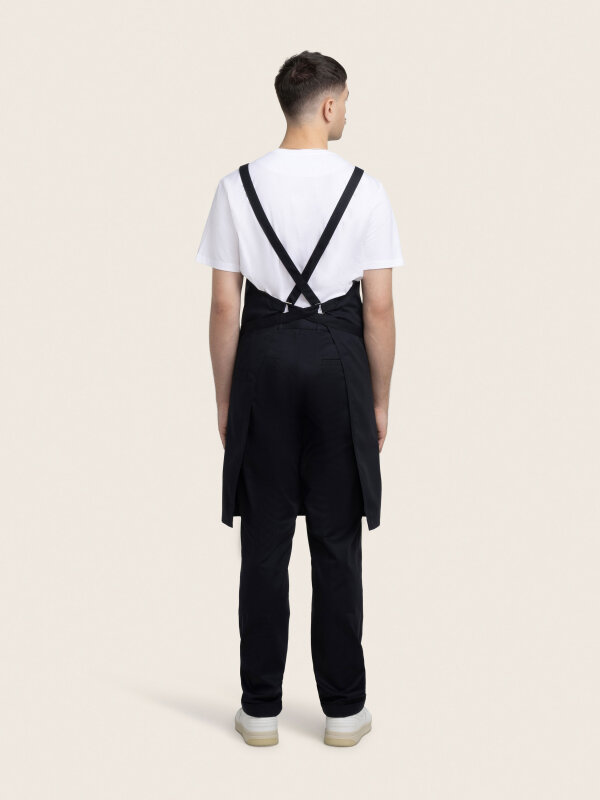 back binding bib apron, WALU, black