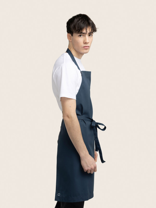 long bib apron, OSCAR, poppy