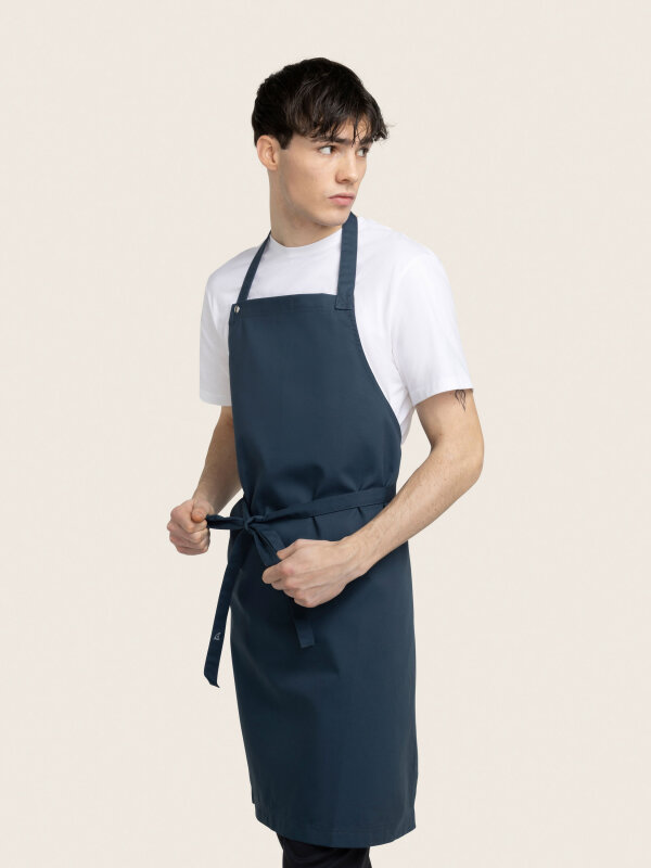 long bib apron, OSCAR, poppy