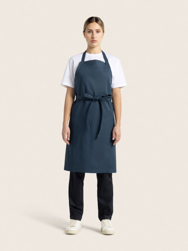 long bib apron, OSCAR, poppy