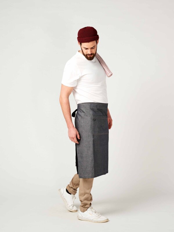 denim bar apron, DENVER, grey