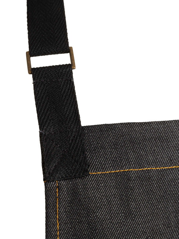 long denim bib apron, KOPENHAGEN black