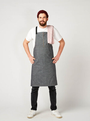 denim bib apron, THE BIG 1, grey
