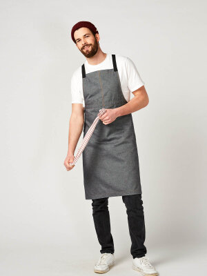 denim bib apron, THE BIG 1, grey