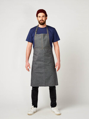 denim bib apron, THE BIG 2, grey