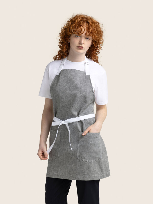 short bib apron, SALZ&amp;PFEFFER, grey melange