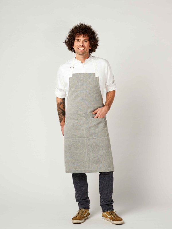long bib apron, SALZ&amp;PFEFFER grey melange