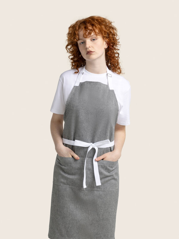 long bib apron, SALZ&amp;PFEFFER grey melange