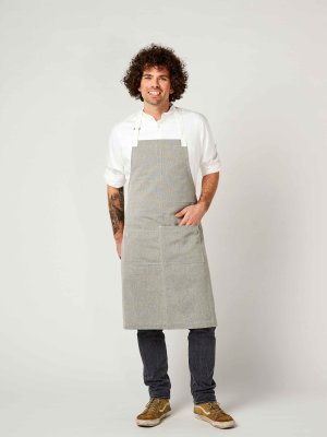 long bib apron, SALZ&PFEFFER grey melange