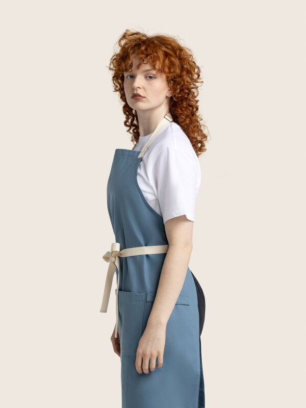 long bib, OVEN, pigeon blue
