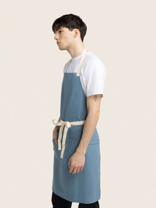 long bib, OVEN, pigeon blue