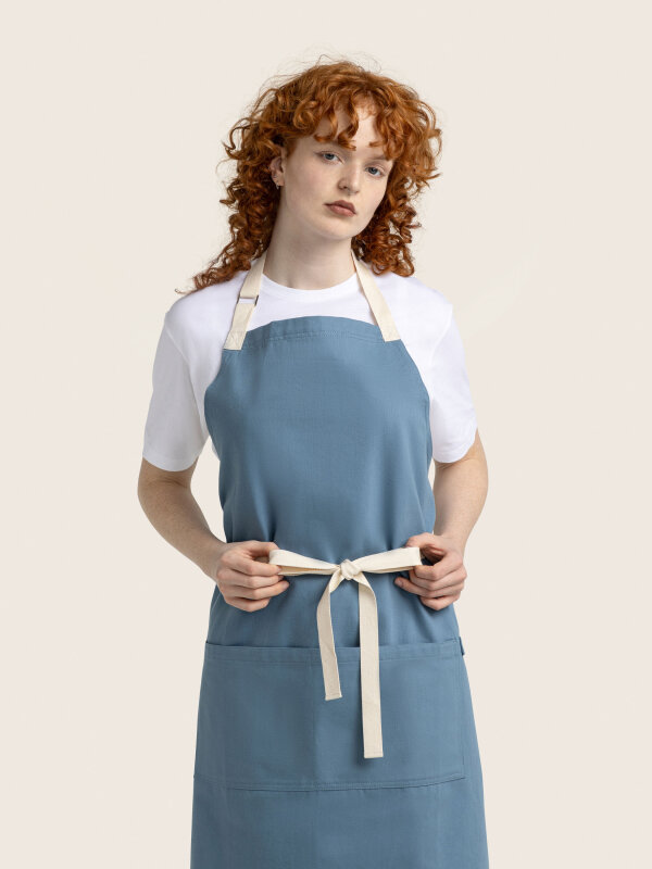 long bib, OVEN, pigeon blue